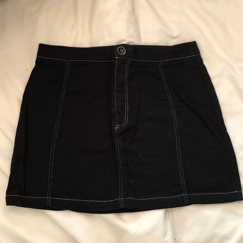 Black skirt with white stitching